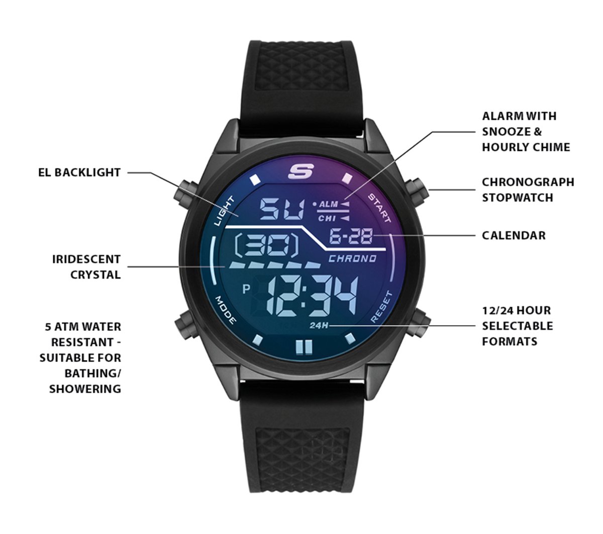Skechers Accessories Blue Face Digital Watch