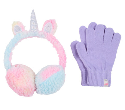 Skechers Tie Dye Unicorn Earmuff and Glove Set